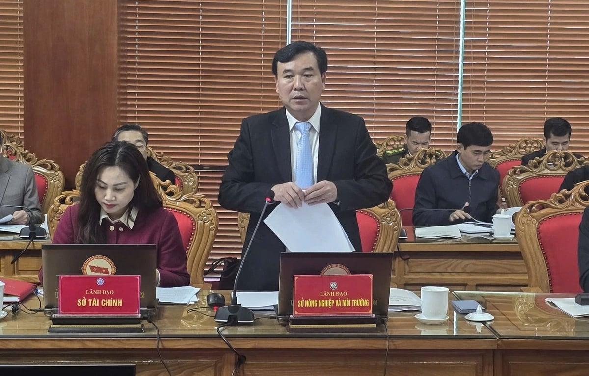 Giám đốc Sở NN-MT Lạng Sơn Nguyễn Hữu Chiến kiến nghị các vướng mắc lĩnh vực NN-MT trong quá trình thực hiện mô hình chính quyền địa phương 2 cấp tại tỉnh Lạng Sơn. Ảnh: Hoàng Nghĩa. Giám đốc Sở NN-MT Lạng Sơn Nguyễn Hữu Chiến kiến nghị các vướng mắc lĩnh vực NN-MT trong quá trình thực hiện mô hình chính quyền địa phương 2 cấp tại tỉnh Lạng Sơn. Ảnh: Hoàng Nghĩa.