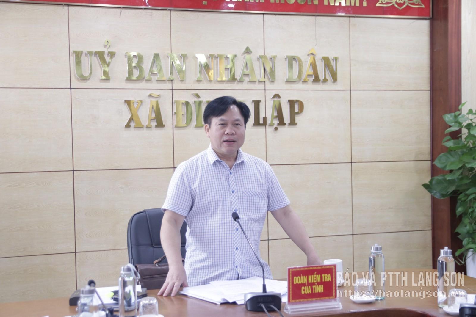Lãnh đạo Sở Nông nghiệp và Môi trường phát biểu tại buổi kiểm tra